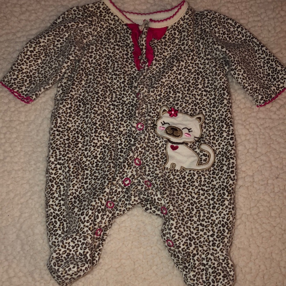 Cheetah print bodysuit with kitty